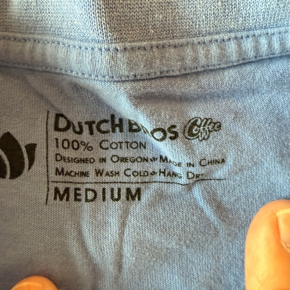 Dutch Bros Women's Light Blue Classic Logo Long Sleeve T-shirt Size M - Picture 3 of 4